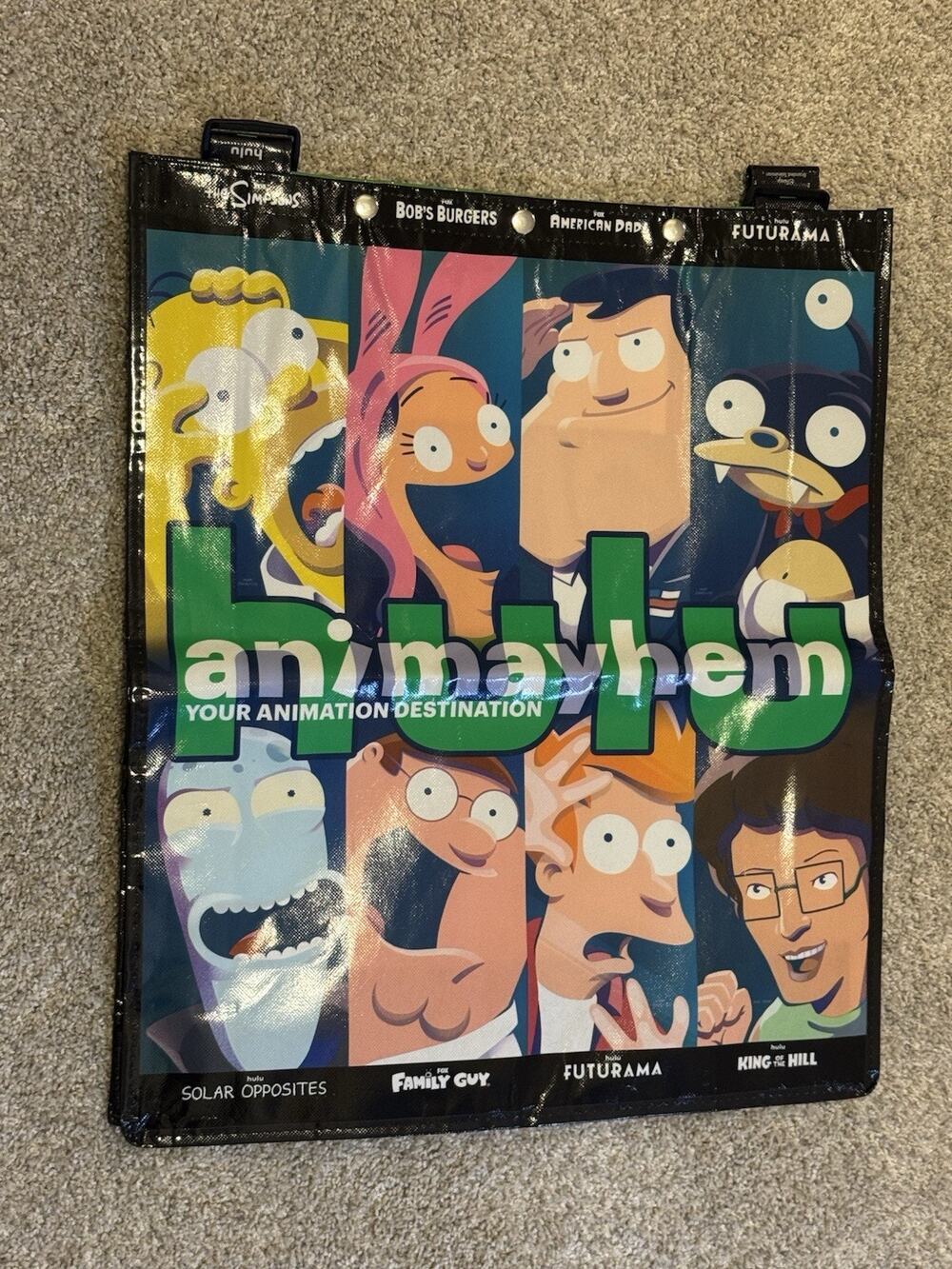 SDCC 2025 Hulu Animayhem Swag Bag Simpsons Futurama Bob’s Burgers Comic Con